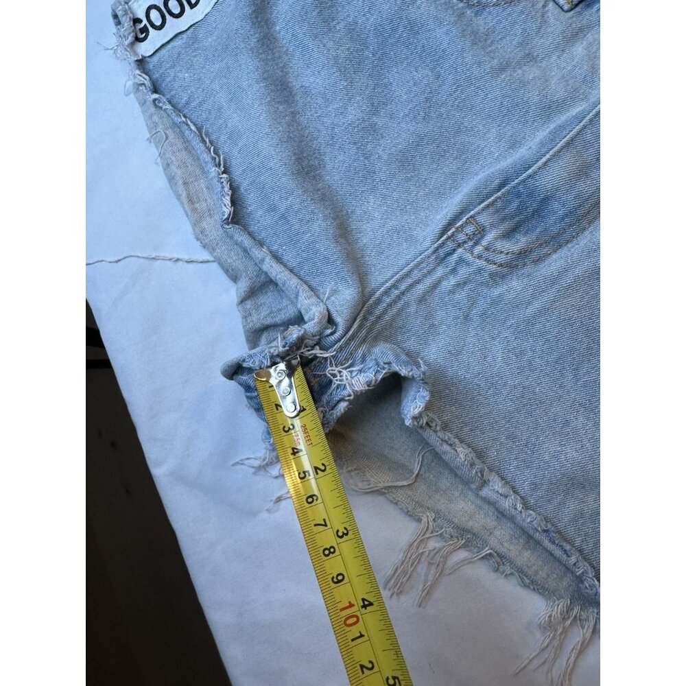 Women’s Good Vibes Denim Shorts Cropp Blue S Y2K - Picture 7 of 7